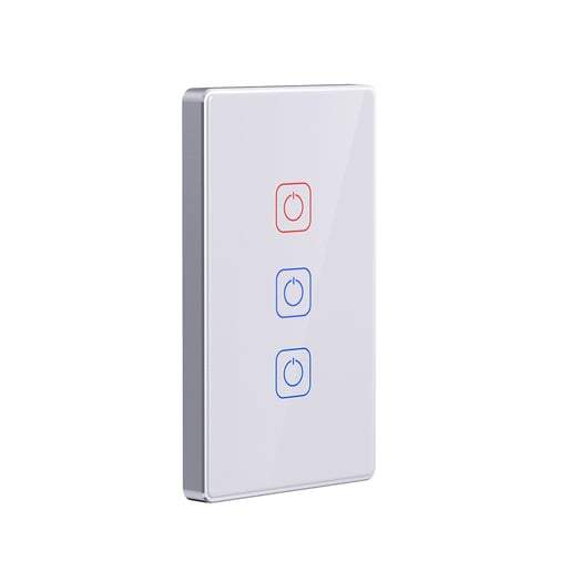Apagador Inteligente Táctil WiFi 3 Circuitos, Requiere Cable Neutro, Compatible con App móvil y Asistentes de voz Apagador Inteligente Táctil WiFi 3 Circuitos, Requiere Cable Neutro, Compatible con App móvil y Asistentes de voz
