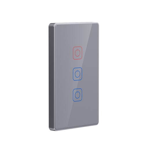 Apagador Inteligente Táctil WiFi 3 Circuitos, Requiere Cable Neutro, Compatible con App móvil y Asistentes de voz Apagador Inteligente Táctil WiFi 3 Circuitos, Requiere Cable Neutro, Compatible con App móvil y Asistentes de voz