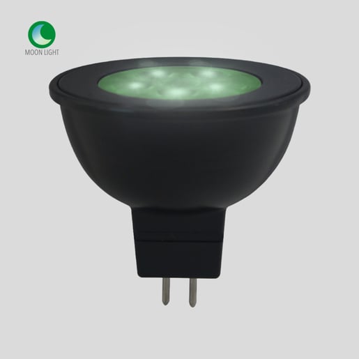 Foco MR16 LED 6W, Luz de Luna Color Verde, Base GX5,3, IP65, No atenuable Foco MR16 LED 6W, Luz de Luna Color Verde, Base GX5,3, IP65, No atenuable