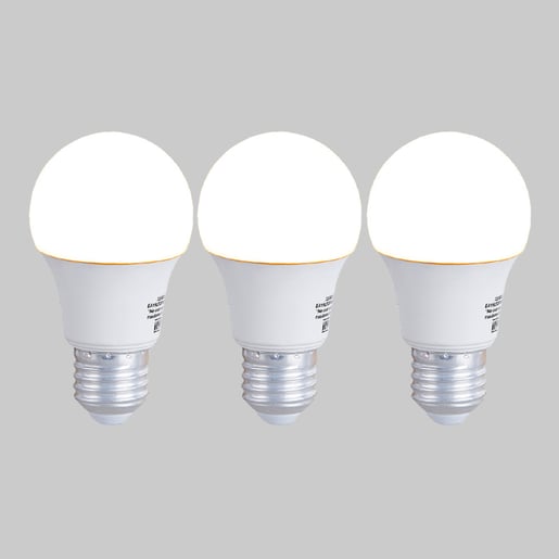 Paquete de 3 Focos A19 LED 8.5 W 127 V, Luz Cálida Brillante, Base E27, No atenuables Paquete de 3 Focos A19 LED 8.5 W 127 V, Luz Cálida Brillante, Base E27, No atenuables