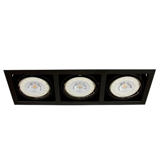 Lámpara Downlight Empotrable Dirigible, Potencia Máx. 150 W, 3 Bases G53, Focos AR111 no incluidos