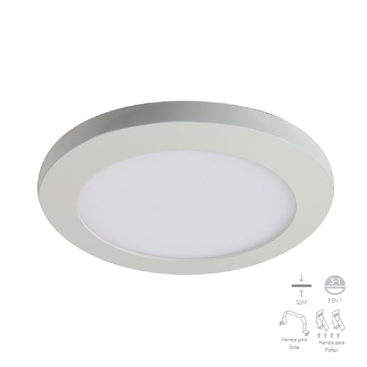 Downlight LED Empotrable, Bote Integral 8 cm o Sobreponer 9 W, Luz Blanca Neutra, No atenuable