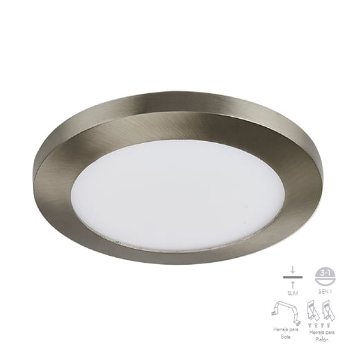 Downlight LED Empotrable, Bote Integral 8 cm o Sobreponer 9 W, Luz Blanca Neutra, No atenuable