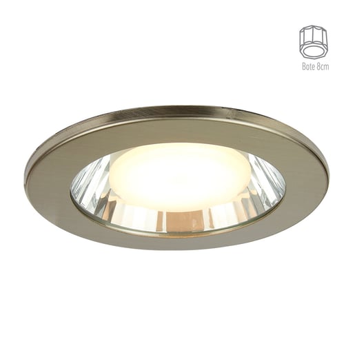 Lámpara Downlight Empotrable o Bote Integral 8 cm, Foco Incluido LED 9 W, Luz Cálida Brillante, Base E27