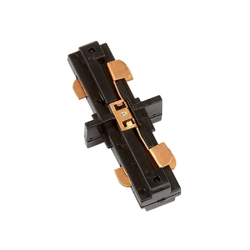 Conector Recto para Riel de Spot, Color Negro, 3 hilos